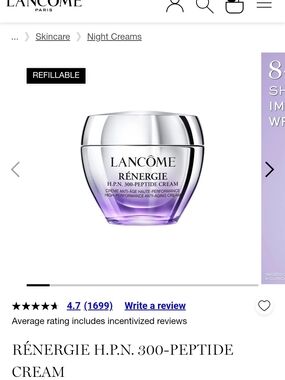 Lancome Rénergie Anti-Aging Cream Jar in Silver and Purple